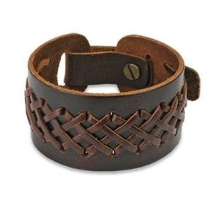 Mode large en cuir véritable noir marron Punk Bracelet pour hommes femmes manchette réglable femmes Vintage Bracelets & Bracelet Bracelet - Product Image 2