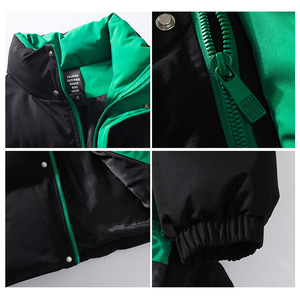 Grueso Puffer Down algodón Streetwear elegante personalizado Stand Collar chaqueta hombres frío invierno abrigos ropa chaquetas para hombres - Product Image 6