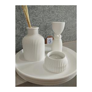 Vassoio rotondo decorativo, vaso Iskandinav, portacandele Tealight, Set di gingillo per colonna di nodo