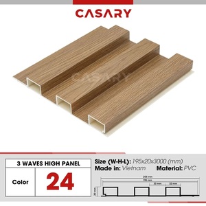 Modern 4-Wave Bamboo Charcoal Fiber PVC Wall Ceiling Cladding Panels Fireproof Moisture-Proof <b>Fluted</b> Wall Furniture for Bedrooms - Product Image 6