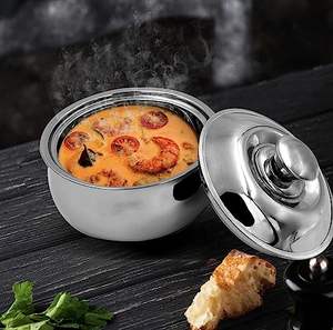 KARFE personalizado 1500ml aislado térmico de acero inoxidable tazón para mezclar termo plateado Apto para lavavajillas apilable para olla caliente - Product Image 5