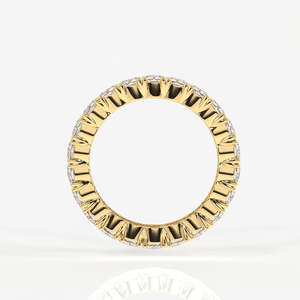Anillo de Eternidad con Diamantes Moissanite de Corte Cojín en Oro de 9K, Elegante y Lujoso - Product Image 4