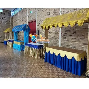 Meravigliosa sala per banchetti decorazione per bancarelle di cibo decorazione unica per esterni Mehndi Rehri stallo vibrante decorazione di nozze puntelli colorati