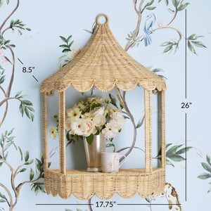 Estantes de pared de ratán Natural de diseño recién llegado, estantes de pared flotantes montados en la pared decorativos, decoración del hogar hecha a mano en Vietnam - Product Image 5