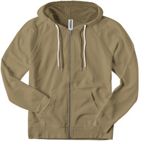 BELLA + CANVAS-Sweat à capuche unisexe en molleton éponge à fermeture éclair complète-3739-M - Tan Sweat à capuche standard original pour femme vert