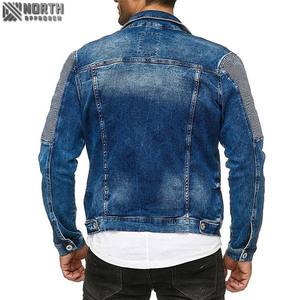 New Arrival Fashion Denim Jacket Wholesale Washed Custom Blue <b>Black</b> Men Denim Jean Jackets High Quality - Jeans Jacket for Men - Product Image 2