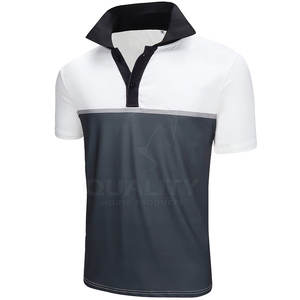 Camiseta Polo transpirable de algodón 100% para hombre, camiseta que absorbe la humedad para el trabajo o el uso diario, patrón sólido en stock - Product Image 2