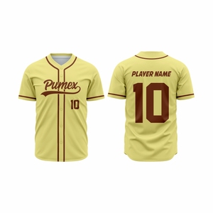 Jersey de Béisbol Personalizado con su Propio Diseño, Impresión por Transferencia de Calor, Cosido, Transpirable, de Secado Rápido, 100% Poliéster, Cuello Alto - Product Image 1
