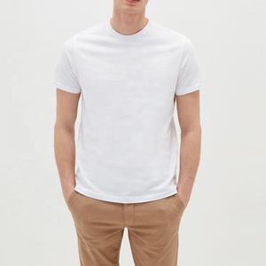 Camiseta con logotipo de marca personalizado, venta al por mayor de camisetas de algodón 100% lisas de color liso con cuello redondo y cuello redondo, Camiseta deportiva para hombre - Product Image 3