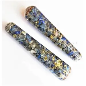 Массажные палочки Lapis Lazuli Orgone, оптовая продажа, хрустальные палочки фэн-шуй рейки оргонита для продажи от Aashim Agate