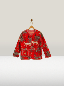 Veste d'hiver matelassée en coton faite à la main pour femmes courte nouvelle impression animale vêtements d'extérieur décontracté tissé Style de rue indien lavé - Product Image 5