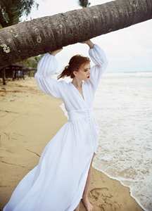 ชุดแมกซี่เดรสยาวทรงเอไลน์แบบสั่งทำชุดเดรสแม็กซี่ยาวแบบลำลองชุดเดรสเสื้อผ้าทำด้วยมือ - Product Image 5