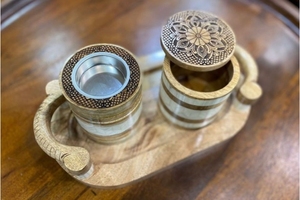 Incrustation de nacre en bois Photophore Bakhoor et coffret ou cadeaux de Ramadan et de l'Aïd - Product Image 3