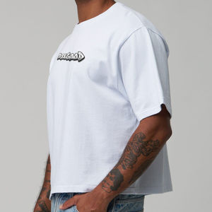 เสื้อยืดคอกลมผ้าฝ้าย300แกรมสำหรับผู้ชายโอเวอร์ไซส์ออกแบบได้ตามต้องการ - Product Image 5