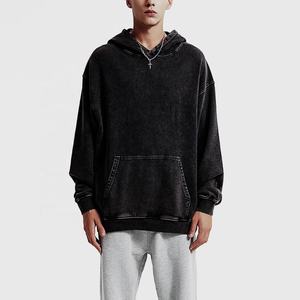 Sweat à capuche Technique Streetwear Vintage personnalisable, coupe oversize, effet délavé, en molleton pour homme, sweat-shirt thermique en coton pour l'hiver, effet bouffant - Product Image 1