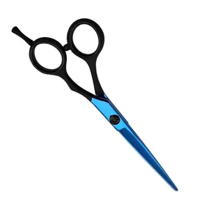 Top Quality Barber <b>Hair</b> <b>Cutting</b> <b>Scissors</b> Blue Color Barber <b>Hair</b> Salon Metal Steel <b>Scissors</b> With Adjustable Finger Rest - Product Image 3
