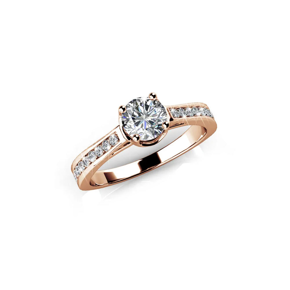 Brass with 18K Rose gold plated wedding ring for her