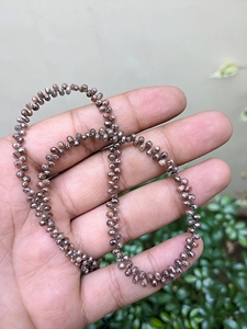 ลูกปัดเพชรทรงหยดน้ำเหลี่ยมเพชรพลอยธรรมชาติ 100% สีน้ำเงินน้ำตาล สำหรับทำเครื่องประดับ รูขนาด 0.35 มม. - Product Image 4