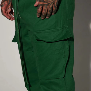 OEM nueva llegada de los hombres Slim Fit Casual Cargo Jogger pantalones personalizados rectos lavados bolsillos laterales tela de lona de secado rápido transpirable - Product Image 2