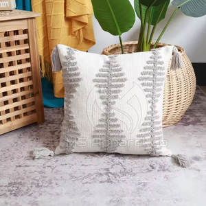 Embroidery Square <b>Cushion</b> Cover Breathable Smooth <b>Fabric</b> Washable Eco-Friendly Customized Modern Decor for Home Hotel Use - Product Image 3