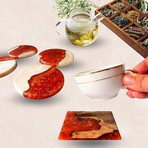 Best Theme Design Wood <b>Epoxy</b> <b>Table</b> Coaster Best for Parties and Other Functions Tableware Decorative Beast Design Coaster - Product Image 5
