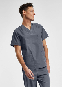 Personalizado 100% algodón elástico Todo Negro Scrubs médico enfermería uniformes conjuntos para mujeres y hombres cómodo cuidado de la salud - Product Image 6