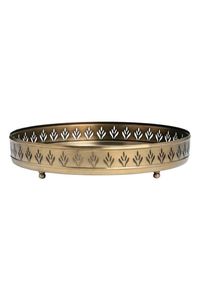 Antique-look ornate <b>mirror</b> and metal <b>tray</b> for home bar serving or decorative accent centerpiece use - Product Image 3