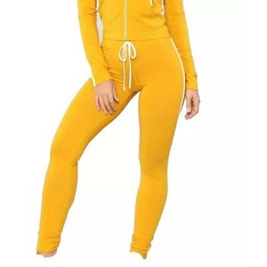 Women sweat suit Zipper customized <b>Tracksuit</b> Set new design Cheap OEM Wholesale High quality woman <b>yellow</b> color <b>tracksuits</b> 2026 - Product Image 4