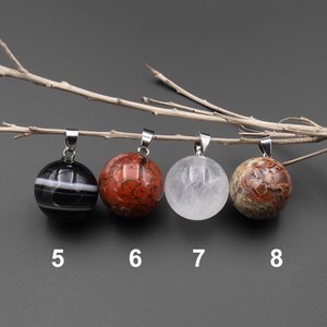 จี้อัญมณีทรงกลมธรรมชาติ15มม. เลือกได้หลายแบบสำหรับงานปาร์ตี้สร้อยคอแบบเจาะของขวัญที่มีอัญมณีหลวม - Product Image 3