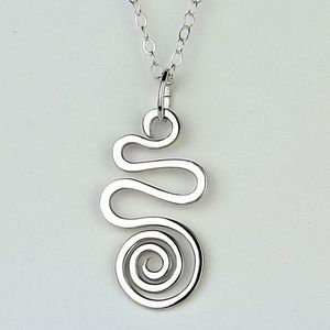 Stainless Steel Sea Wave Pendant Necklace with Silver & Gold Plated <b>Fashion</b> Circle Design Rope Chain Chains - Product Image 2