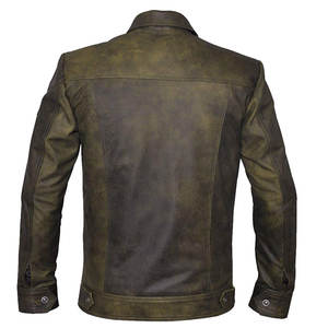 Chaqueta de cuero de PU informal para hombre de primavera y otoño con cuello redondo y cuello levantado procesamiento terminado Slim Fit - Product Image 2