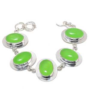 Pulsera de Plata de Ley 925 con Dijes Finos y Delicados, Hecha a Mano con Piedra de Ónix Verde, Ideal para Regalo, Dijes Hechos a Mano, Pulseras al por Mayor - Product Image 2