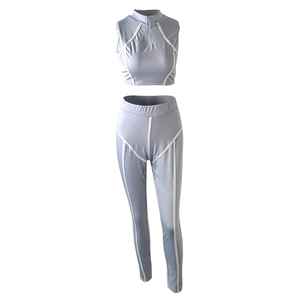 Juego de Yoga de 2 piezas de secado rápido para mujer, juego de entrenamiento y gimnasio con técnicas lavadas - Product Image 6