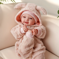 Poupée bébé réaliste Mia de 17 pouces, nouveau-né, fille, tête en vinyle, corps en tissu doux, visage souriant