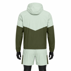 Custom Men’s Lightweight Windbreaker <b>Jacket</b> & Shorts Set Quick Dry Waterproof Sports Tracksuit Hooded Outdoor <b>Running</b> Training - Product Image 2