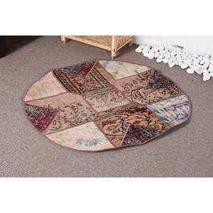 Vintage Classic Wool Patchwork <b>Rug</b> 9x12 <b>Large</b> Area with Plush Pile Height Beige <b>for</b> <b>Living</b> <b>Room</b> Decorations Latex Backed - Product Image 3