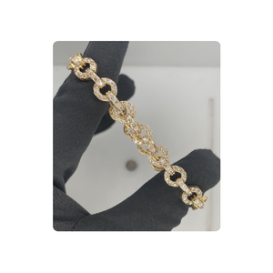 Fournisseur indien de bracelets en diamants classiques en or 18 ct avec diamants VS SI Bijoux de mode plaqués or dans un style mignon - Product Image 1