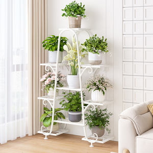 6層モダン屋内金属製フラワー棚ヨーロッパスタイル植物スタンドコーナーディスプレイラックリビングルーム用複数植物 - Product Image 4