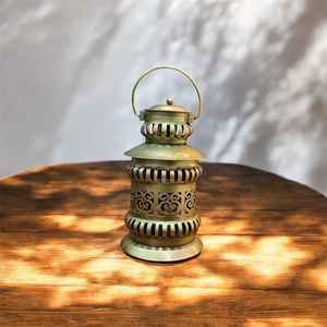 Faroles rústicos de madera y hierro negro - Product Image 2