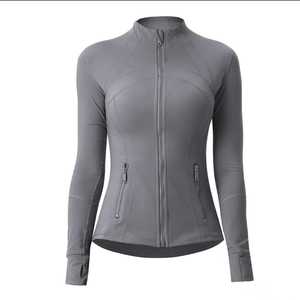 Chaqueta de entrenamiento de yoga ajustada para mujer, tela elástica con diseño de cuello alto para correr y ejercicios atléticos - Product Image 2