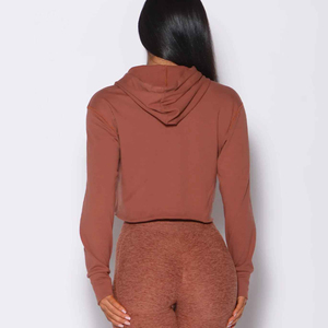 Jersey de lana de gimnasio de manga larga personalizado de alta calidad para damas, chándal de algodón al por mayor, gran oferta, cultivo con capucha para otoño - Product Image 6