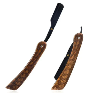 Maquinilla de afeitar profesional de un solo peluquero al por mayor hoja de afeitar de salón negra de corte recto - Product Image 2