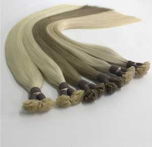 CUTÍCULA DE FONDO GRUESO MEJOR CALIFICADO ALINEADOS PAQUETES DE CABELLO HUMANO INDIO VIRGEN REMY CABEZA COMPLETA EXTENSIÓN DE CABELLO DE ONDA RECTA Y SEDA - Product Image 1