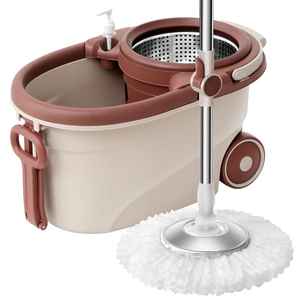 Casalina Juego de Cubo de Fregona Giratoria Turbo con Cabezal de Fregona y Escurridor de Acero Inoxidable Limpieza de 360 grados con Ruedas - Product Image 1