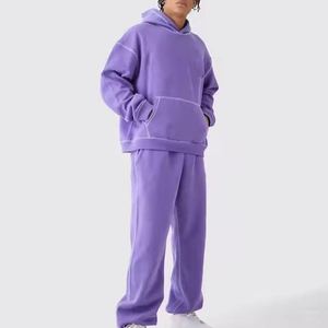 Ensemble de survêtement complet pour homme, 2 pièces, en coton 100%, coupe classique, pour l'hiver, tenue décontractée et sportive - Product Image 4