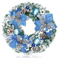 Guirlandes de Noël de luxe spécialement conçues 30/40/50/60cm, pré-éclairées par LED, avec pommes de pin, décorations de fêtes, directement de l'usine