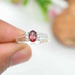 Customized Latest Fashion Garnet Cz Engagement Ring 925 Sterling Silver Fine Minimalist Jewelry <b>Wedding</b> Anniversary Gift Jewelry - Product Image 3