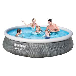 Piscina Desmontable de Ratán Gris (396x84cm) con Bomba para 3 Personas, Fácil de Instalar, 57376 Incluida - Product Image 1
