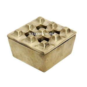 Wooden Ashtray With Nickle Plated Lid Premium Quality Handmade Ashtray Square Shape Designer Luxury New Ashtray - Product Image 3