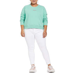 Sudadera de mujer con logotipo personalizado impreso sudadera nuevo estilo de tela de lana de algodón sudadera con hombros caídos con pantalla de logotipo frontal - Product Image 5